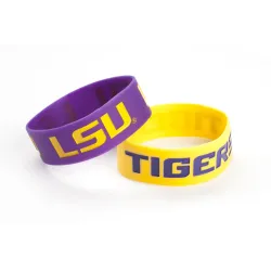 LSU Tigers Bracelets 2 Pack Wide - Special Order