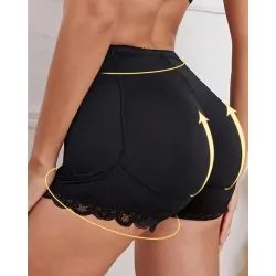 Lace Trim Padded Butt Lifting Shapewear Shorts