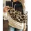 Lantern Sleeve Colorblock Leopard Print Hooded Top