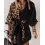 Leopard Print Lantern Sleeve Belted Shirt Dress