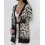 Leopard Print Open Front Longline Knit Cardigan