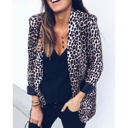 Leopard & Snakeskin Print Open Front Coat