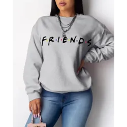 Letter Print Long Sleeve Casual Sweatshirt