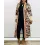 Lip Cheetah Print Long Sleeve Longline Coat