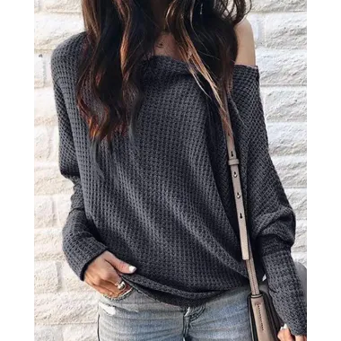 Long Sleeve Casual Hollow Out Top