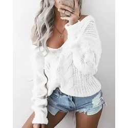 Long Sleeve Hollow Out Knit Sweater