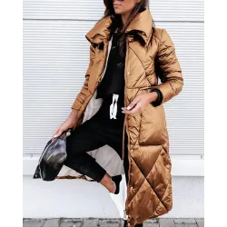 Long Sleeve Zip Up Puffer Coat