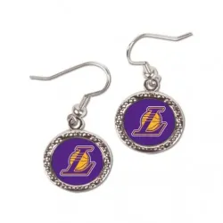 Los Angeles Lakers Earrings Round Style - Special Order