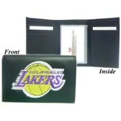 Los Angeles Lakers Embroidered Leather Tri-Fold Wallet - Special Order