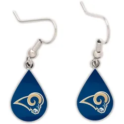 Los Angeles Rams Earrings Tear Drop Style - Special Order