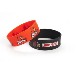 Louisville Cardinals Bracelets - 2 Pack Wide - Special Order