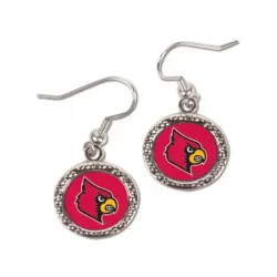 Louisville Cardinals Earrings Round Style - Special Order