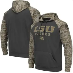 Men\'s LSU Tigers Gray Camo Pullover Hoodie