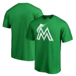 Men\'s Miami Marlins Fanatics Branded Green Big & Tall St. Patrick\'s Day White Logo T-Shirt