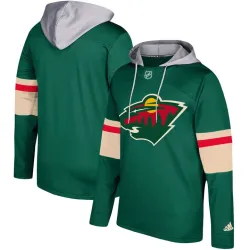 Men\'s Minnesota Wild Adidas Green Silver Jersey Pullover Hoodie