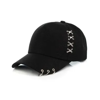 Metal Ring Criss Cross Baseball Cap