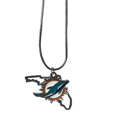 Miami Dolphins Necklace State Charm - Special Order