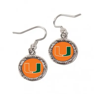 Miami Hurricanes Earrings Round Style - Special Order