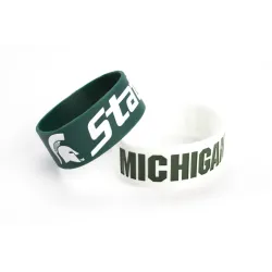 Michigan State Spartans Bracelets 2 Pack Wide - Special Order