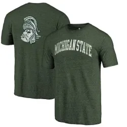 Michigan State Spartans Fanatics Branded Heathered Green Vault Two Hit Arch T-Shirt