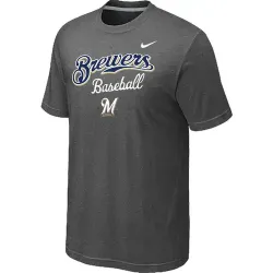 Milwaukee Brewers 2014 Home Practice T-Shirt - Dark Grey