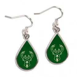 Milwaukee Bucks Earrings Tear Drop Style - Special Order