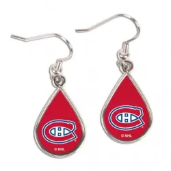 Montreal Canadiens Earrings Tear Drop Style - Special Order