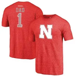 Nebraska Cornhuskers Fanatics Branded Scarlet Greatest Dad Tri Blend T-Shirt