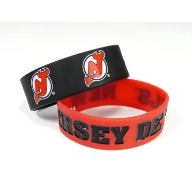 New Jersey Devils Bracelets - 2 Pack Wide - Special Order