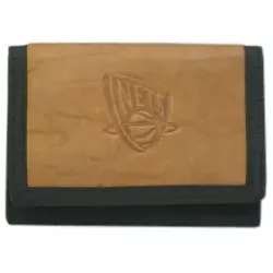 New Jersey Nets Leather/Nylon Embossed Tri-Fold Wallet