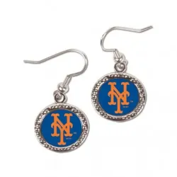 New York Mets Earrings Round Design - Special Order