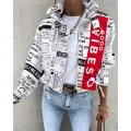 Newspaper Print Tied Detail Jacket