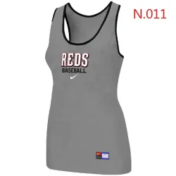 Nike Cincinnati Reds Tri-Blend Racerback stretch Tank Top L.grey