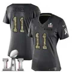 Nike Julio Jones Women\'s Black Limited Jersey #11 NFL Atlanta Falcons Super Bowl LI 51 2016 Salute To Service