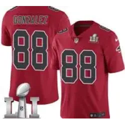 Nike Tony Gonzalez Men\'s Red Limited Jersey #88 NFL Atlanta Falcons Super Bowl LI 51 Rush