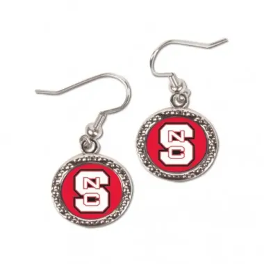 North Carolina State Wolfpack Earrings Round Style - Special Order