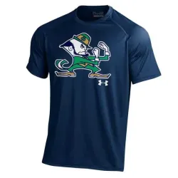 Notre Dame Fighting Irish Under Armour Leprechaun Tech Performance WEM T-Shirt - Navy Blue