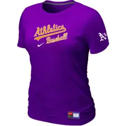 Oakland Athletics Nike Women\'s Purple Short Sleeve Practice T-Shirt