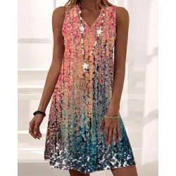 Ombre Sleeveless Casual Dress