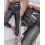 PU Leather High Waist Belted Cuffed Pants