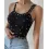 Pearls Decor Thick Strap Knit Tank Top