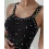 Pearls Decor Thick Strap Knit Tank Top