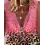 Pink Contrast Leopard Print Zipper Front Casual Tank Top