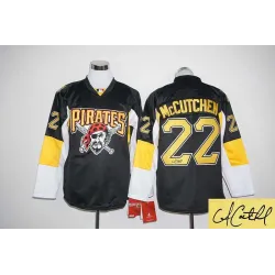 Pittsburgh Pirates #22 Andrew McCutchen Black Long Sleeve Stitched Baseball Signature Edition Jersey