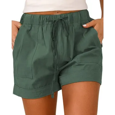 Pocket Design Drawstring Waist Shorts