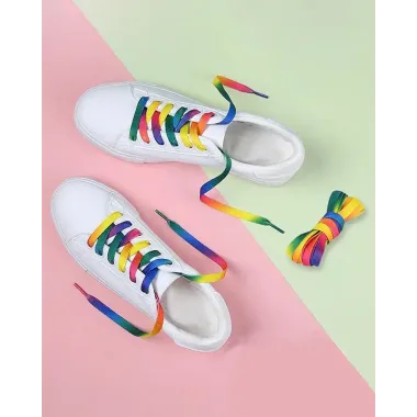 Pride Month Rainbow Stripe Print Shoelaces