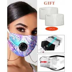 Print Breathing Washable Valve Face Mask (2 filters as gift)