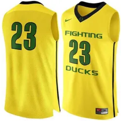 Printed Oregon Ducks #23 Nike Basketball Yellow Tank Top Jersey