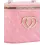 Quilted Double Heart Beaded Strap Bucket Handbag