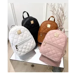 Quilted Zipper Design Backpack